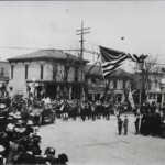 Liberty Day Parade in Delphos on April 6, 1918 at the corner of Main and Third Streets. 
