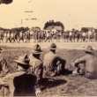 Doughboys marching on the Delphos ballfield grounds.